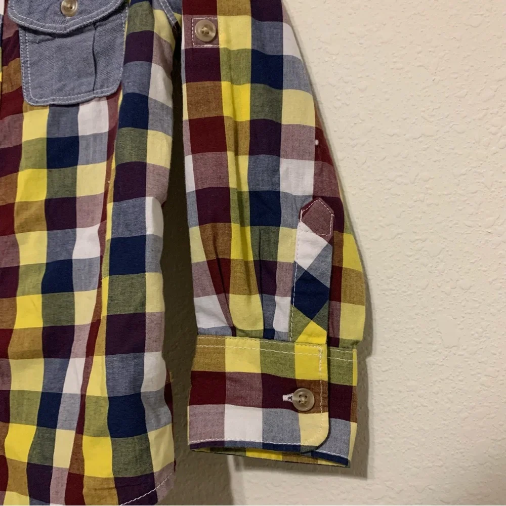 Old Navy Boys Plaid‎ Button Down Shirt Western Dressy 5T